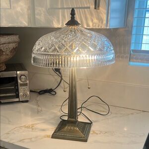 Waterford Crystal Table Lamp with Brass Base